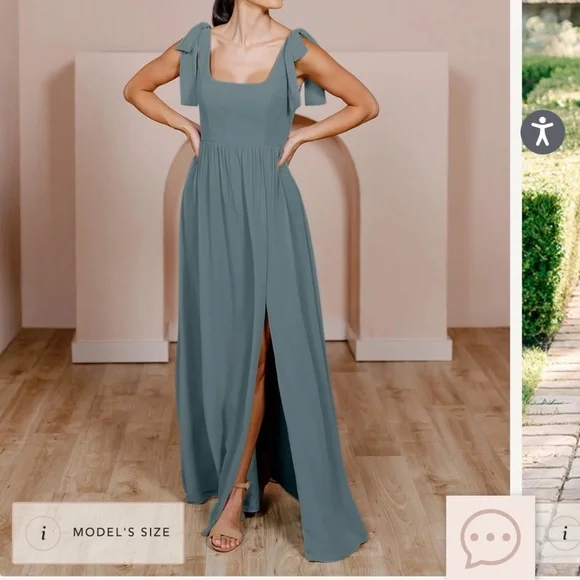 eucalyptus bridesmaid dress revelry Ladivine 7449 Elegant Satin A-line Formal Gown Mauve Rose / 10